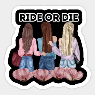 Girlfriends Cartoon - Ride or die Sticker